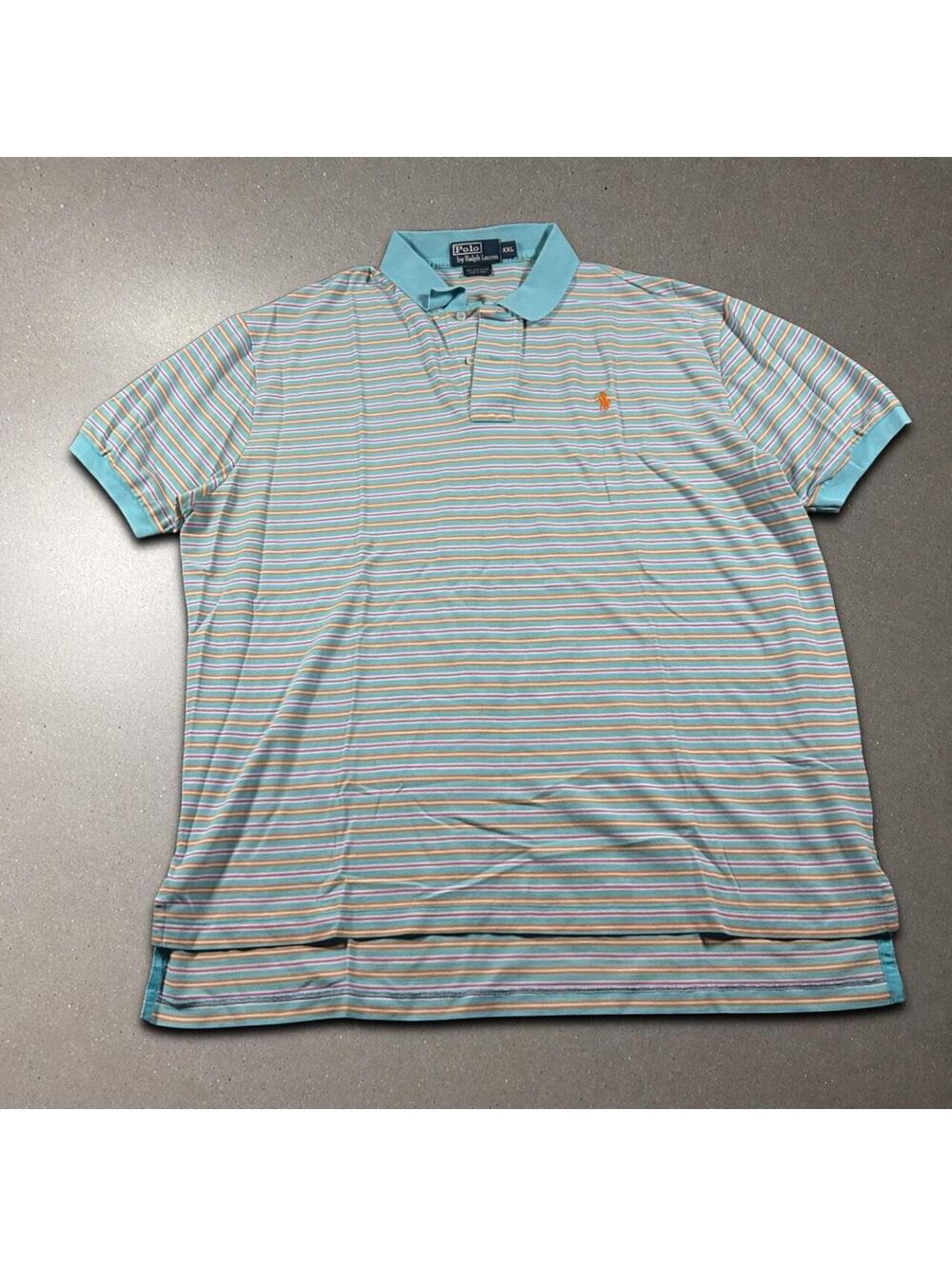 Vintage Polo Ralph Lauren Multicolored Striped Polo Shirt - Men's XXL!